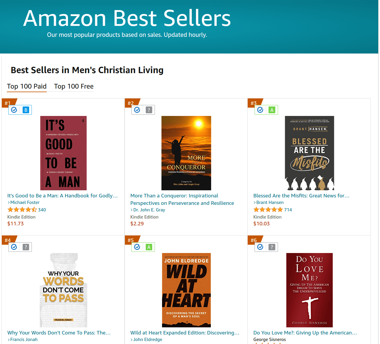 Thanks to Aimee Byrd, It’s Good To Be A Man is now the #1 bestseller in Men’s Christian Living